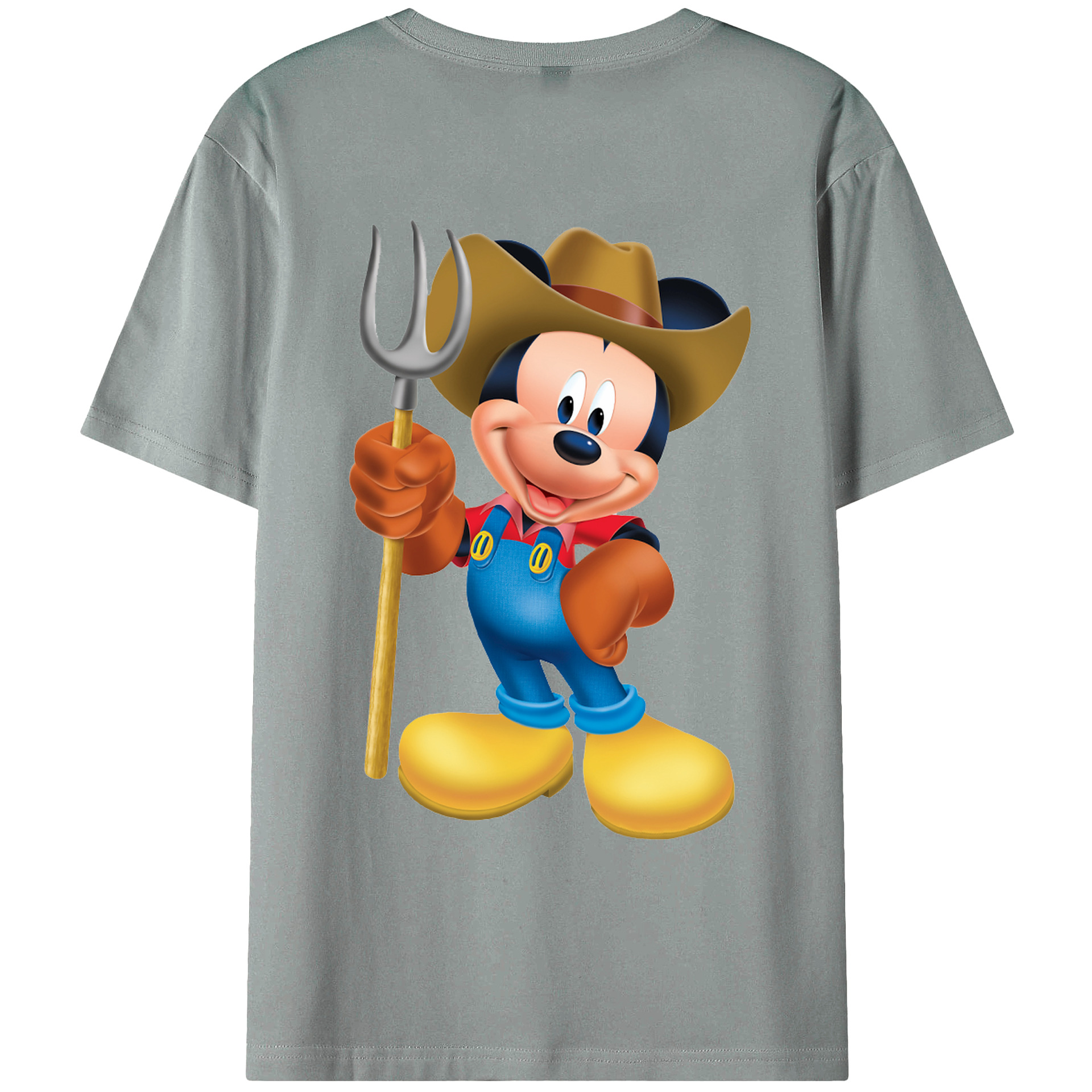 ミッキーマウス Mickey Mouse 綿100％ メンズ半袖Tシャツ（バックプリント） 通気性